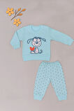 Bebek 2’li Takım – Sevimli Köpek Baskılı Sweatshirt ve Noktalı Pantolon
