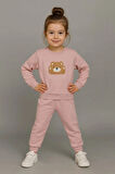 Sevimli Ayıcık Nakışlı %100 Pamuk 2’li Çocuk Eşofman Takımı