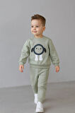 Erkek Çocuk Nakışlı İki Parça Eşofman Takımı %100 Pamuk