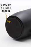 280 Ml Özel Kulplu Siyah Bardak Çelik Termos