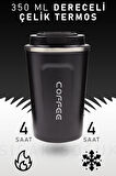 350 Ml Kilitli Siyah Dereceli Termos