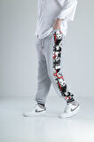 Çizgi Roman Detaylı Gri Jogger Pantolon