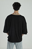 Fakir Kol Siyah Viscon T-Shirt