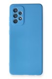 Newface Samsung Galaxy A72 Kılıf Nano içi Kadife Silikon - Mavi
