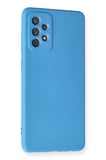 Newface Samsung Galaxy A72 Kılıf Nano içi Kadife Silikon - Mavi