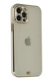 Newface Apple iPhone 12 Pro Max Kılıf Liva Taşlı Silikon - Beyaz