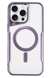 Newface Apple iPhone 16 Pro Max Kılıf Boyi Magsafe Silikon Kapak - Derin Mor