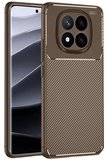 Newface Xiaomi Redmi Note 14 Pro 4G Kılıf Auto Focus Karbon Kapak - Kahverengi