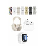 Karler Bass K32 Kombo 7 Adet Kordon Akıllı Saat Airpods Kulaklık Kafa Üstü Kablosuz Kulaklık Set - B