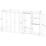 Opal 4 Kapaklı 2 Çekmeceli Gardırop