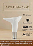İmt Aksesuar Puma 15 cm Beyaz-Krom 6'lı Set Mobilya Kanepe Tv Ünitesi Dolap Konsol ve Destek Ayağı