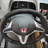 Honda Civic Fd6 Araca Özel Direksiyon Kılıfı (Tüylü Alcantra Nokta Kırmızı)