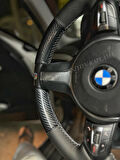 Bmw F30 Araca Özel Dikmeli Direksiyon Kılıfı (Mikrofiber Kristal Carbon)