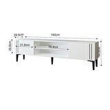 TV Sehpası Sergi Antrasit 140 cm
