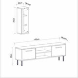 TV Ünitesi Cunda Ceviz LED Işıklı 150 cm