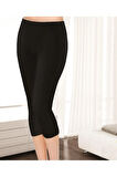 Kadın Siyah Modal Elastan Kapri Tayt