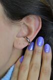 Gümüş Renkli Sıkıştırmalı Kıkırdak Küpesi Düz Earcuff