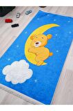 Sevimli Ayı Halısı Yıkanabilir Kaymaz Taban Çocuk Odası