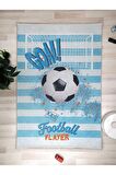 Futbol Saha Desenli Yeşil  Halı Yıkanabilir Kaymaz Taban Çocuk Odası