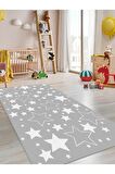 Yıldız Desenli Halısı Yıkanabilir Kaymaz Taban Bebek ve Çocuk Odası