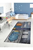 Kot Desenli Halı Yıkanabilir Kaymaz Taban Genç Odası