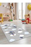 Balon Desenli Halı Yıkanabilir Kaymaz Taban Çocuk ve Bebek Odası