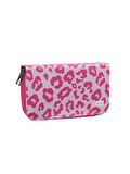 Kalemlik Leopar Pembe-Pembe Üç Bölmeli Vegan Deri (Kalem Kutusu)