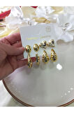 GOLD 6 Lİ  KÜPE SETİ
