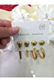 GOLD 6 Lİ  KÜPE SETİ