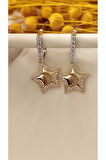ZİRKON AY YILDIZ METAL GOLD KÜPE