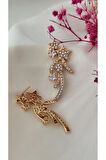 ZİRKON SARKIT METAL GOLD KÜPE