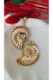 SALYANGOZ İKİ PARÇA METAL GOLD KÜPE
