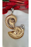 SALYANGOZ İKİ PARÇA METAL GOLD SİLVER KÜPE