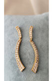ZİRKON TAŞLI SARKIT METAL GOLD KÜPE