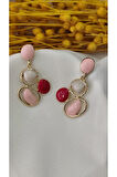 METAL TAŞLI GOLD PEMBE KÜPE