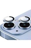 iPhone 14 Hd Lens Koruyucu Mavi Çerçeveli