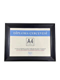 A4 Boyutunda Gerçek Camlı Diploma ve Sertifika Çerçevesi - Siyah Renkli