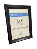 A4 Boyutunda Gerçek Camlı Diploma ve Sertifika Çerçevesi - Siyah Renkli