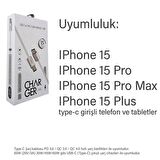 iPhone 15 iPhone 15 Plus iPhone 15 Pro iPhone 15 Pro Max Type-C Şarj Kablosu Hızlı 60W