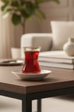 6 Kişilik Emboss Desen Porselen Altın Yaldızlı Çay Takımı 12 Parça