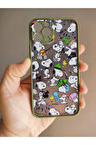 Iphone 12 Pro Uyumlu Kamera Korumalı Karışık Snoopy Tuşları Renkli Telefon Boyun Askılı Set Kılıf