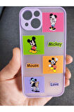 Iphone 13 Uyumlu Kamera Korumalı Mickey Mouse Tasarım Tuşları Renkli Hux Kılıf
