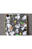 Iphone 7 Plus Iphone 8 Plus Kamera Korumalı Snoopy Tuşları Renkli Telefon Boyun Askılı Set Kılıf