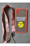 Iphone X / Iphone Xs Uyumlu Katil Civciv Tasarım Tuşları Renkli Telefon Boyun Askılı Set Kılıf