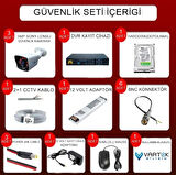 3 Kameralı 320 GB HDD 5MP Lensli 1080P FULLHD Kamera Seti - Su Gecirmez- Sabit İP Gerektirmez