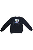 Erkek Çocuk /Kız Çocuk Free Yazı Ördek Desenli Çift Taraf Baskılı Siyah Renk Sweatshirt