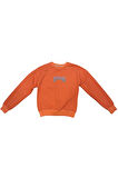Kız Çocuk Dreamland Yazı Desenli Arkası Yazı Resim Baskılı Turuncu Renk Sweatshirt