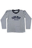 Erkek Çocuk Önü Coolest Yazı Desenli Lacivert Çizgili Sweatshirt