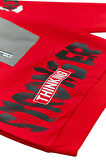 Erkek Çocuk Önü Arkası Stronger Yazı Desenli Fermuar Cepli Kırmızı Sweatshirt