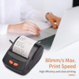 58mm Mini Mobil Termal Fiş Etiket Barkod Yazıcı Kablosuz BT  Android iOS ve Windows Uyumlu